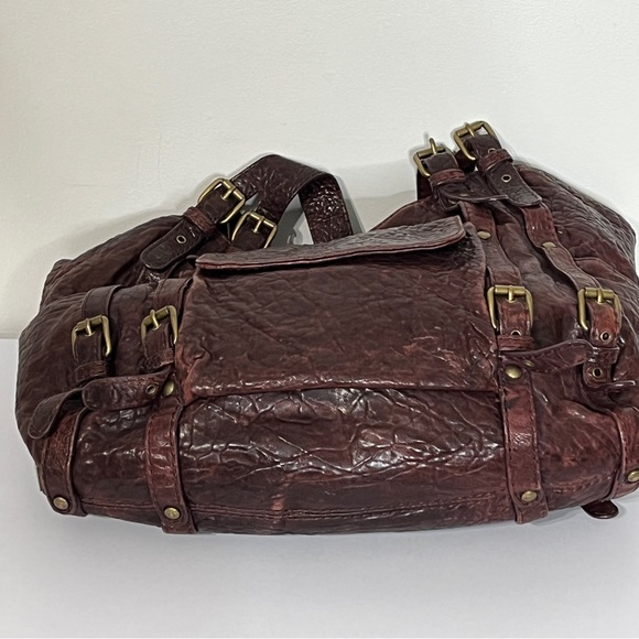 Kooba Ana Burgundy Glazed Pebble Leather Handbag - Picture 6 of 12